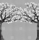 KOSODE papoier peint arbres gingko face à face stylés LONDONART