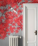 Papier peint TSUKESAGE feuilles érable rouge du Japon LONDONART