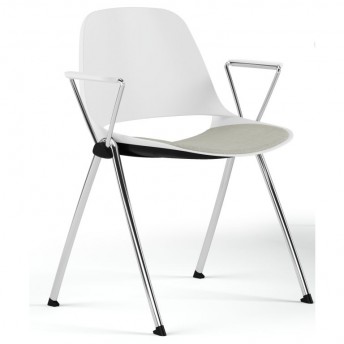 JAMES 105, chaise de réunion avec accoudoirs coque couleur design, 4 pieds, lot de 2
