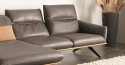 Canapé d’angle BAILEE chaise longue design dossiers inclinables et réglables, cuir ou tissu