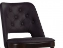 QUEENPOP chaise bois courbée dos carré tapissé tissu, velours ou cuir
