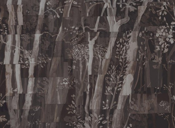 Papier peint troncs arbres LITTLE DARLING LONDONART