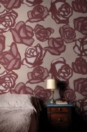 ROMA papier peint sur mesure roses 70 design MARNI pour LONDONART
