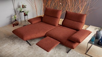 Canapé d’angle relax design ANGEL.DC 2 places chaise longue asymétrique cuir ou tissu