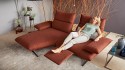 Canapé d’angle relax design ANGEL.DC 2 places chaise longue asymétrique cuir ou tissu