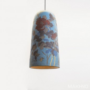 RIY sublime lampe en céramique d'art peinte fleurs & abeille MAKHNO