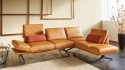 ATOMICITY, canapé d’angle design 3,5 places assise pivotante relax cuir ou tissu