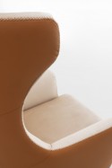 DUKE sublime fauteuil cuir tissu pivotant dossier haut à oreilles