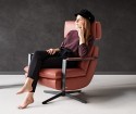 Petit fauteuil design pivotant AJUST, cuir ou tissu