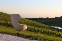 Fauteuil pivotant à oreilles design lounge cuir ou tissu GLENN