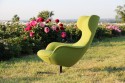Fauteuil pivotant à oreilles design lounge cuir ou tissu GLENN