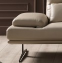 Canapé d'angle design en cuir grand confort FIRESTAR ottomane 5 places
