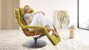 SUPERNOVA1, fauteuil relax ultra design pivotant électrique, cuir ou tissu