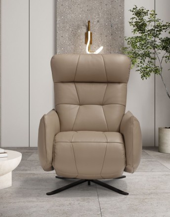 BRET.RELAX fauteuil cuir de relaxation double moteurs électrique option batterie