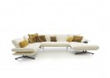 ADDICTION, grand canapé d'angle design panoramique 6 places en U, cuir ou tissu