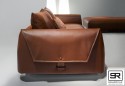 Canapé d'angle avec chaise longue 5 places cuir pleine fleur Deluxe ultra HOMETRAVELERS ou tissu