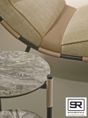 NAVALE chaise longue tissus sublimes & sangles cuir pleine fleur Deluxe