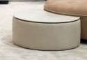Canapé d'angle de luxe en cuir pleine fleur ou Nubuck Daim CENTURY & ses 3 tables basses laiton & céramique, marbres ou verre
