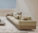 Canapé 4 places avec étagère cuir pleine fleur & table accoudoir en marbre NEWROY