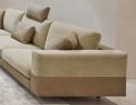 Canapé 4 places avec étagère cuir pleine fleur & table accoudoir en marbre céramique ou verre NEWROY