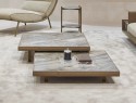 Table basse NEWROY rectangle ou carrée en marbre ou céramique ou verre