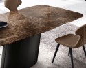 AXOME.B table design pied central en marbre italien véritable