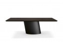 AXOME.B table rectangulaire en bois de noyer ou frêne pied central en métal