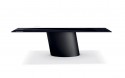 Table design en verre AXOME.B rectangle pied central métal 240 ou 200 cm