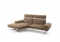 BETTER.DAYS, petit canapé d’angle 3 places design chaise longue asymétrique, cuir ou tissu