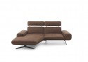 BETTER.DAYS, petit canapé d’angle 3 places design chaise longue asymétrique, cuir ou tissu