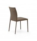ADDED, chaise design tapissée, pieds gainés cuir ou tissu ou métal