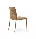 ADDED, chaise design tapissée, pieds gainés cuir ou tissu ou métal