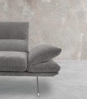 CASUAL.LIVING, canapé d’angle 3,5 places chaise longue, dossiers hauts réglables, cuir ou tissu