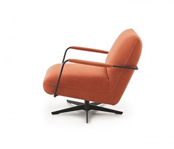 ABARTHE, fauteuil pivotant design compact, cuir ou tissu