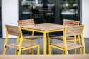 Salon de jardin CANNES, table carrée et 4 chaises, aluminium de couleur et bois massif