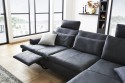 Canapé d'angle chaise longue de relaxation cuir ou tissu LOUNGERING