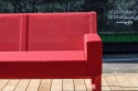 Canapé 3 places MOJA, extérieur de jardin en métal acier de couleur et tissu outdoor