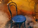 Chaises bistrot en bois courbé de frêne bleu ou orange BISTROPEARL par 2