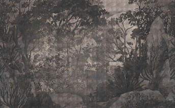 TERRA papier peint LONDONART sépia arbres forêt sous bois