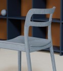Chaises DADA empilables en bois de hêtre laqué ou assise tapissée, par 2