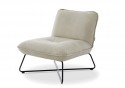 ARMNO! fauteuil cuir design sans accoudoir lounge & pieds métal