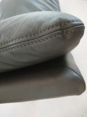 Chaise longue relax en cuir Skin Vintage gris anthracite BODYTOUCH 75 cm de large