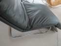 Chaise longue relax en cuir Skin Vintage gris anthracite BODYTOUCH 75 cm de large