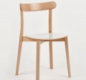 Chaises SUN-HI en bois de hêtre teinté ou assise tapissée, par 2