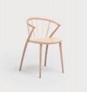 Chaises à barreaux MISHIMA en bois de hêtre teinté ou assise tapissée, par 2