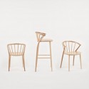 Chaises à barreaux MISHIMA en bois de hêtre teinté ou assise tapissée, par 2