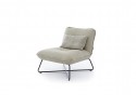 ARMNO! fauteuil cuir design sans accoudoir lounge & pieds métal