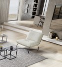 ARMNO! fauteuil cuir design sans accoudoir lounge & pieds métal