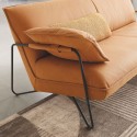 Canapé d’angle chaise longue TROPEZINE cuir ou tissu, cadre tubulaire en métal