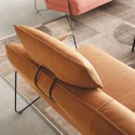 Canapé d’angle chaise longue TROPEZINE cuir ou tissu, cadre tubulaire en métal